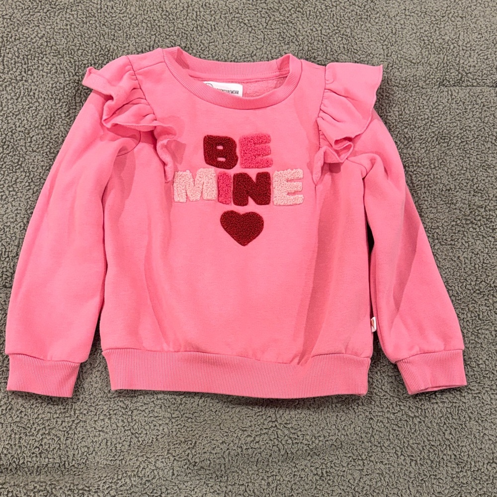 Pink Ruffled Kids Sweatshirt